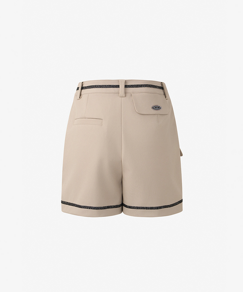 GFJ Golf Women's  Front Wrap Shorts - Beige