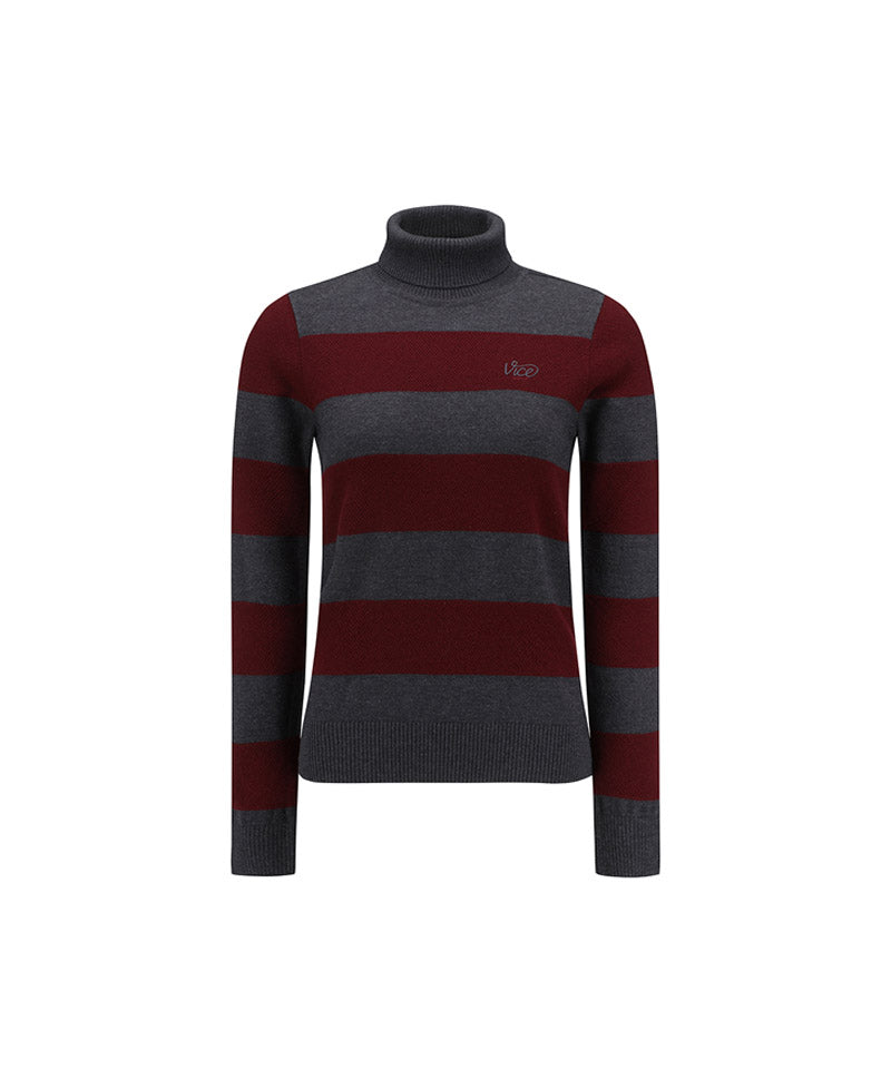 Vice Golf Atelier Women's Striped Hi-Neck Sweater - 2 Colors