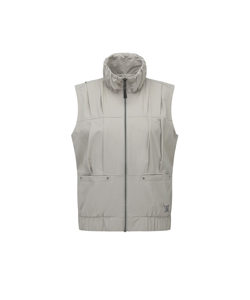 Women's Pleats Point Vest  - Light Beige
