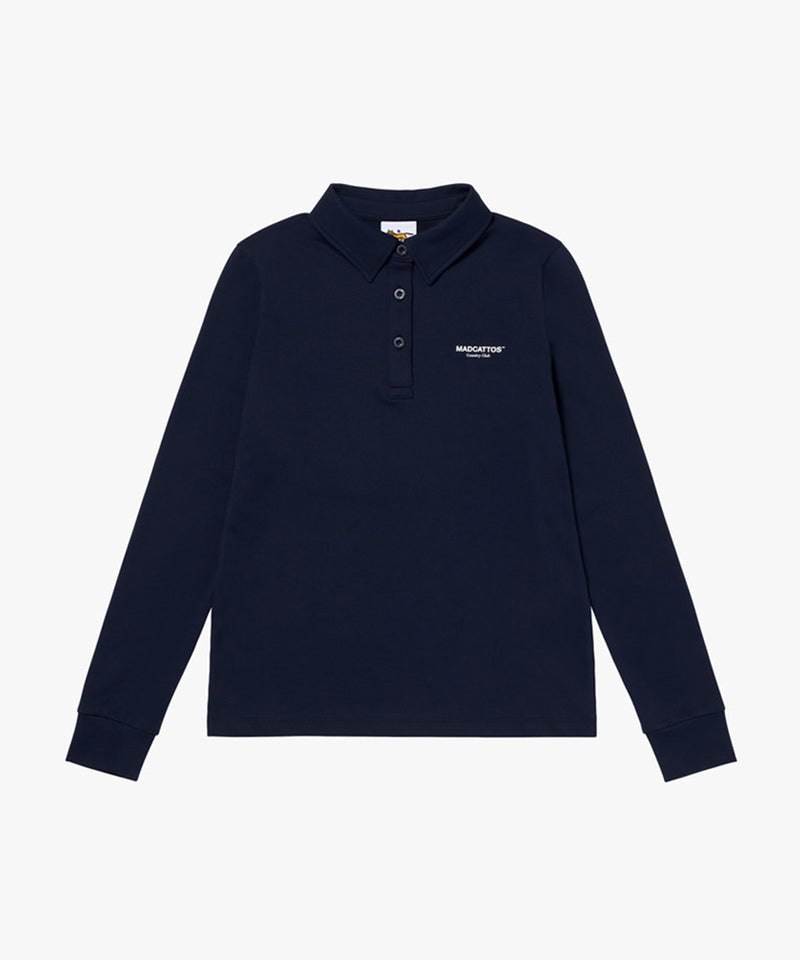 MCC Collar Button Down L/S Tee - Dark Navy