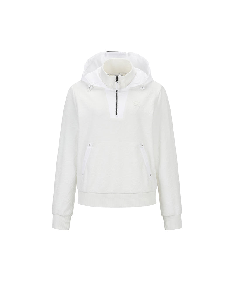 Women's Burn-Out Logo Anorak - Off-White