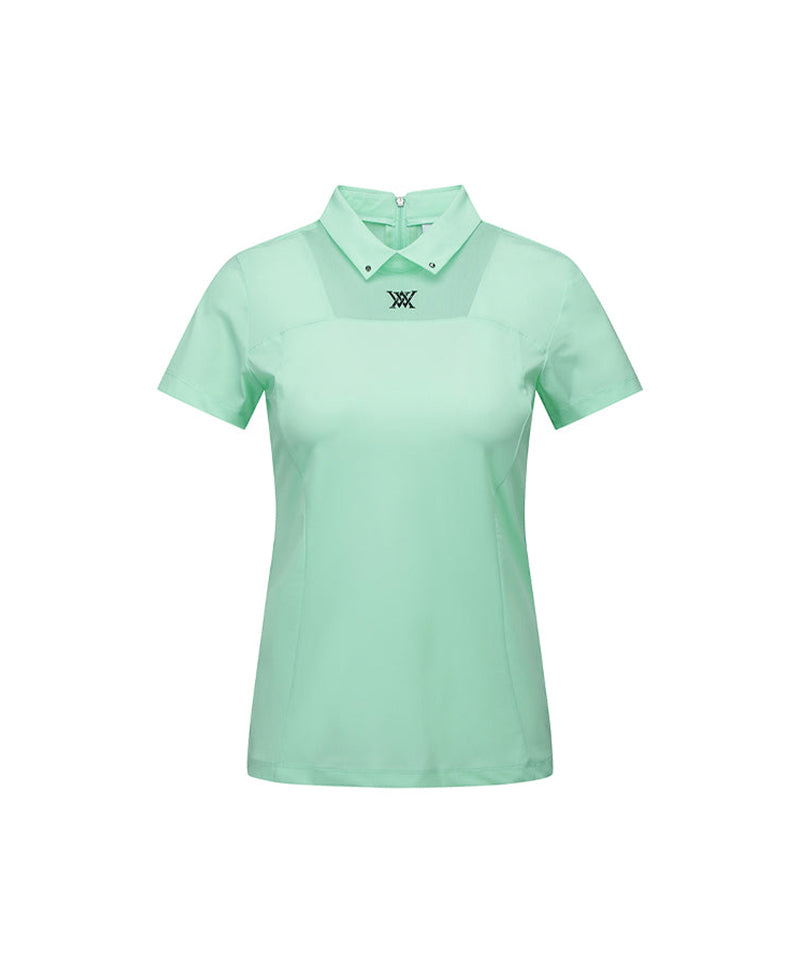 ANEW Golf: Women's Mash Block Point Short Sleeve Long T-Shirt - Light Green
