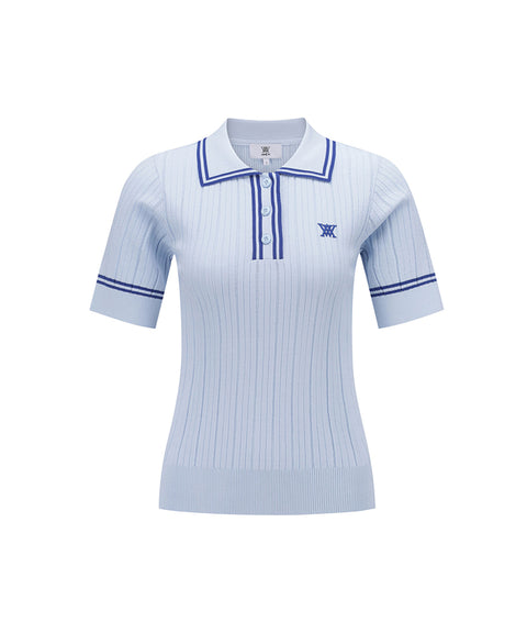 [Warehouse Sale] ANEW Golf Women's Collared Essential Short Sweater - Light Blue