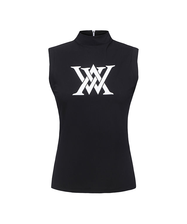 ANEW Golf: Women Front Logo Point Sleeveless - Black
