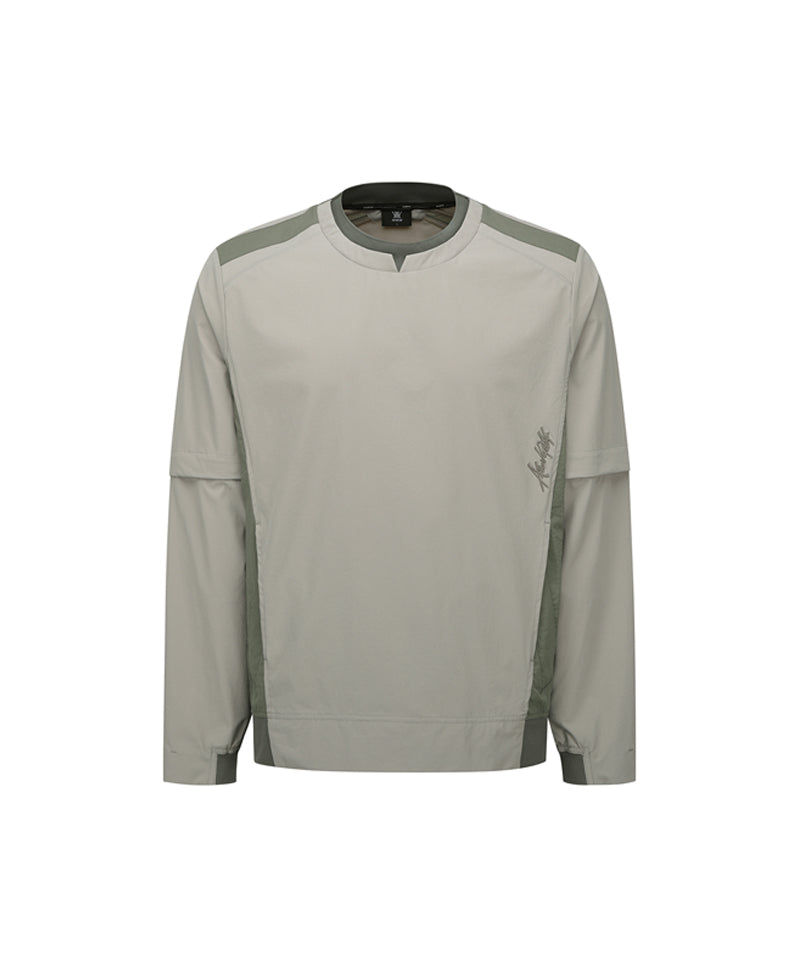 Men's Round Neck Anorak Jacket - Light Beige