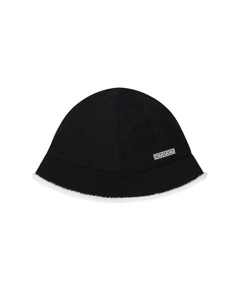 CHUCUCHU Suede Bucket Hat - Black