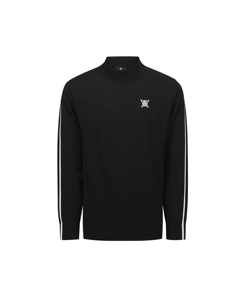 Men's Essential Half Neck Pullover - Black