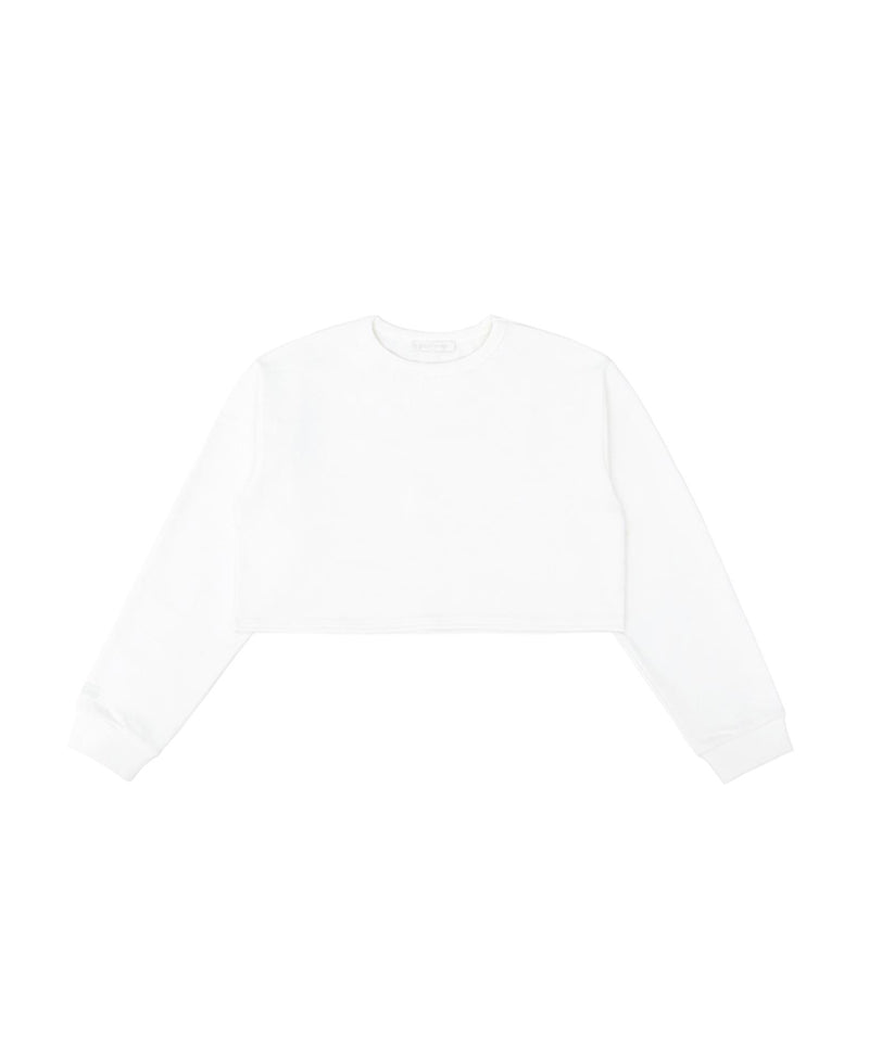 PIV'VEE ee Logo Cropped Sweatshirt - Cloud White