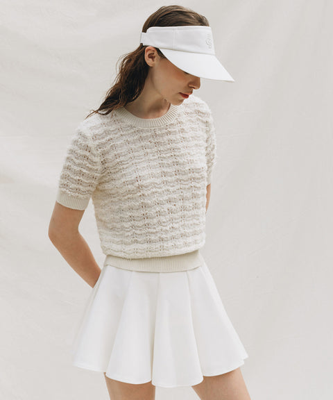 OBER Golf Tweed Wool Knit - Ivory