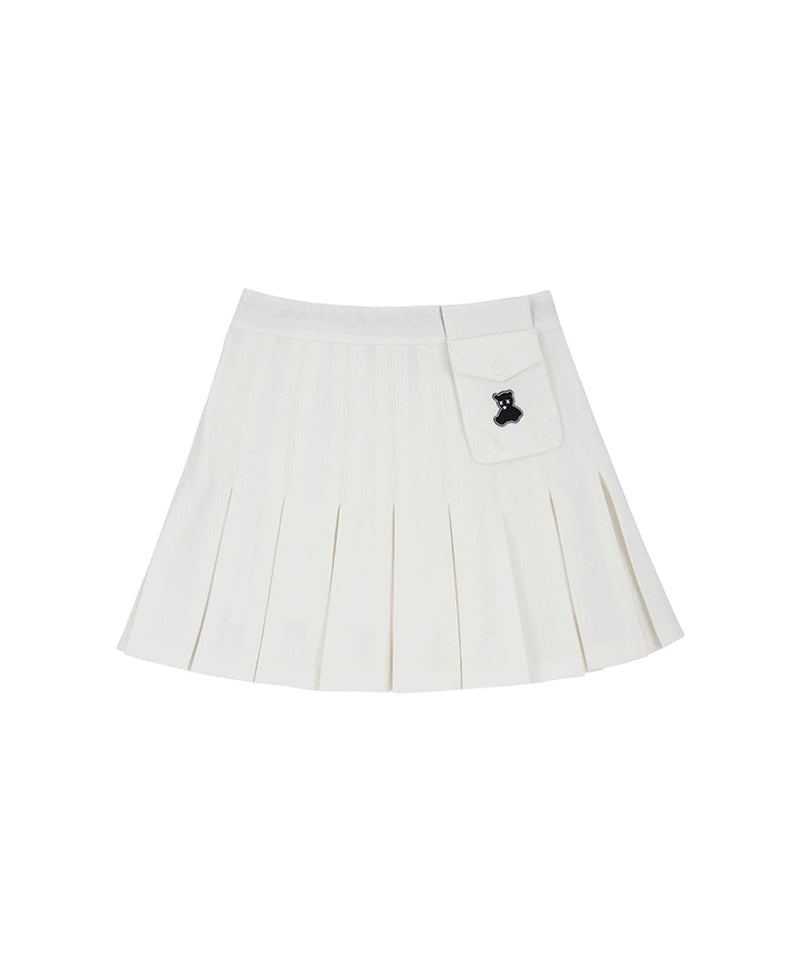[Warehouse Sale]  AVEN Long-Selling Pleated Skirt - White