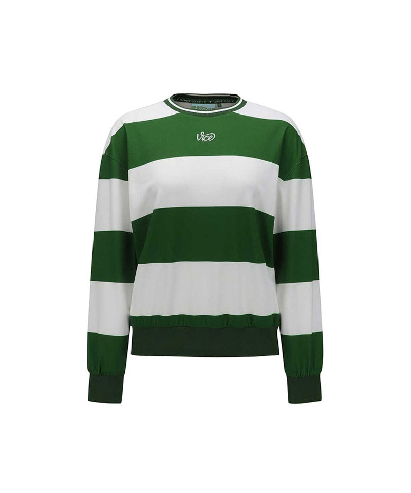 Vice Golf Atelier Women's  Stripped Long Sleeve T-Shirts - Green