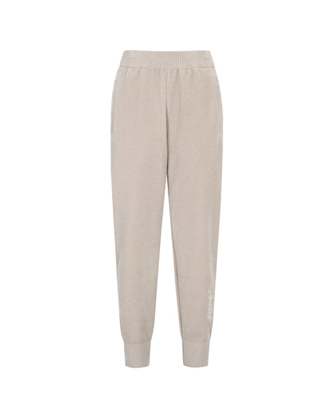 Women's Chanille Knit Jogger PT - Light Beige