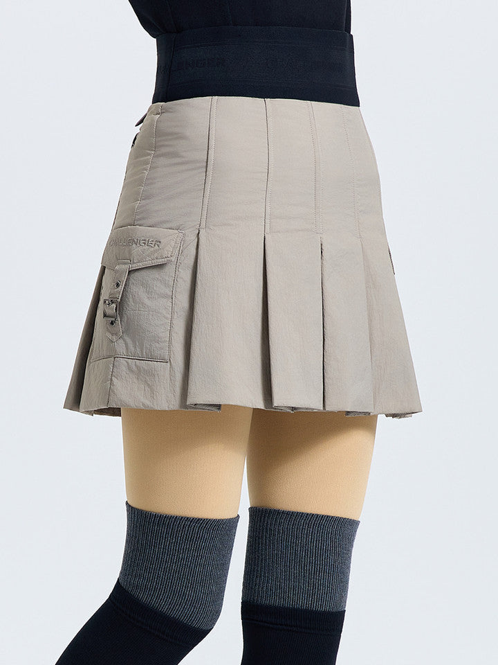 Challenger Women's Cargo Pocket Pleats Padded Culottes - Sand