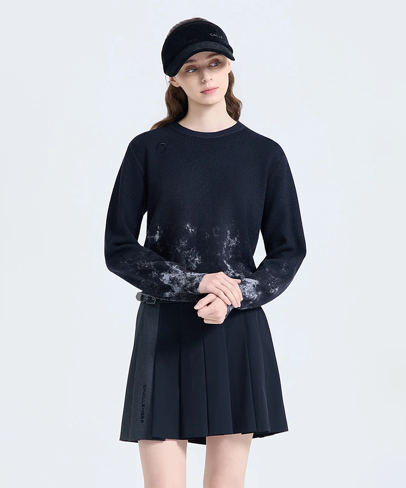 Challenger Women's Gradient PQ Jacquard Knit Pullover - Charcoal