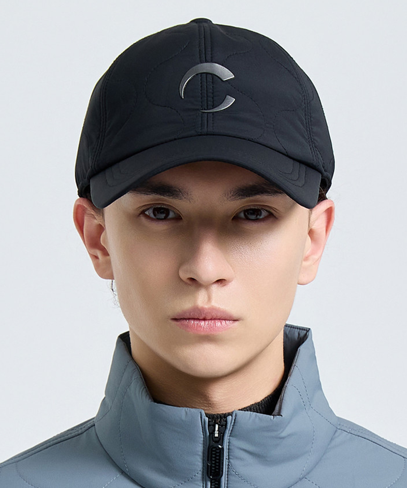 Challenger Men's Quilted Earflap Baseball Cap - Black