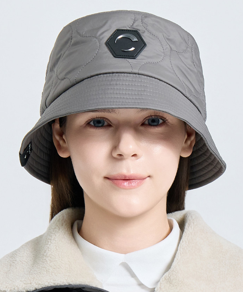 Challenger Uniqlo Arc'Cie Wappen Quilted Earflap Bucket Hat - Khaki Gray