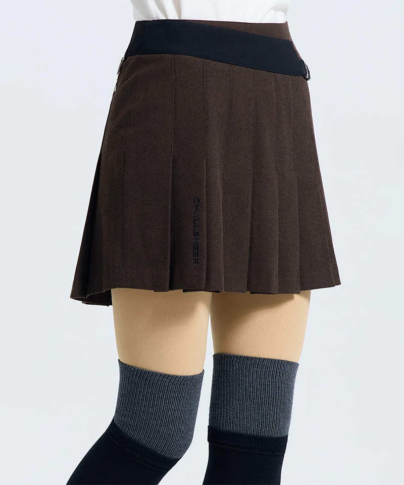 Challenger Women's Wool Pleated Culottes - Brown