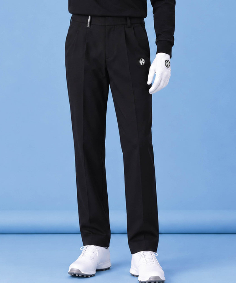 Women's Brushed Bonded 4-Way Stretch Hidden Elastic Waist Regular Fit Pants - Black