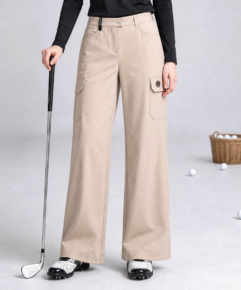 Women's Transitional Season Semi-Wide Fit Stretch Pants - Beige