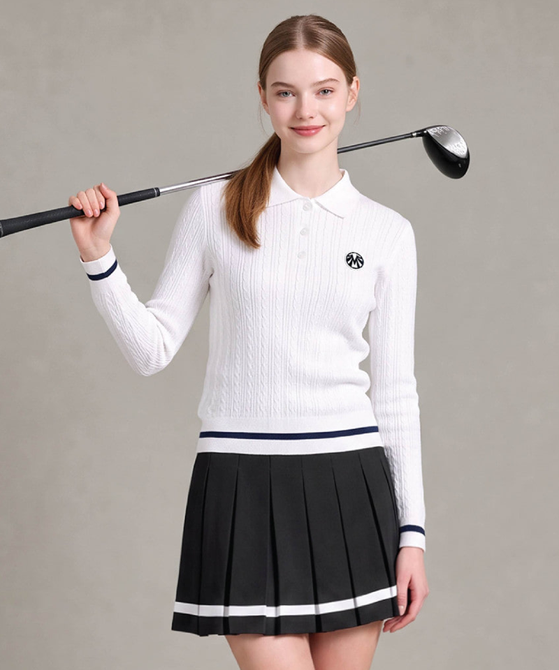Women's Jacquard Spandex Blouson Sweatshirt - White