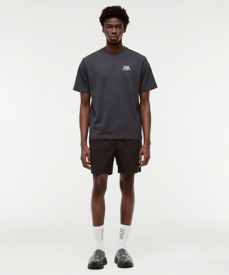 Goal Studio Unisex Square Graphic Airmesh Tee - Charcoal