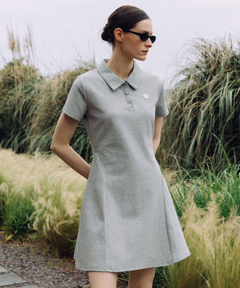 OBER Golf Easy Slim Polo Dress - Gray