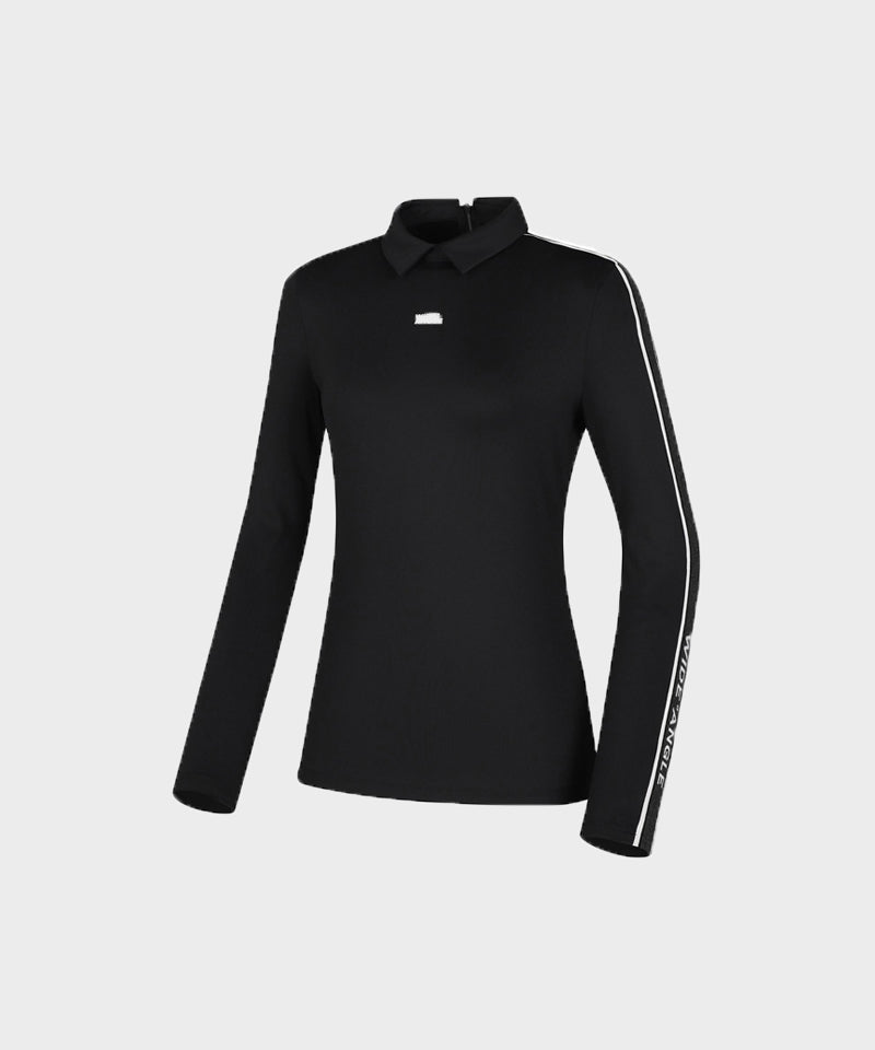 WideAngle: To Pro Knit Point Back Zip Polo T-Shirt L - Black