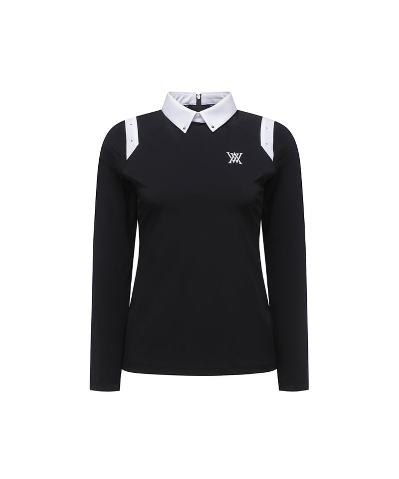 ANEW Golf: Women Shoulder Point Long T-Shirt - Black