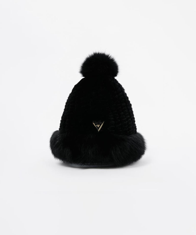 CREVE NINE: Babble Fur Beanie - Black