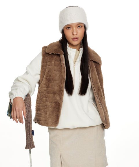 Monday Flow Angora Knit Hairband - Ivory