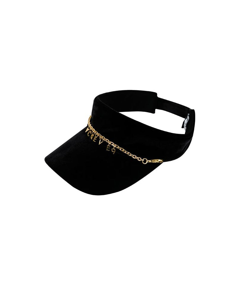 CREVE NINE: Velvet Chain Visor - Black