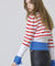 KANDINI Striped Knit With Puff Sleeve - Blue