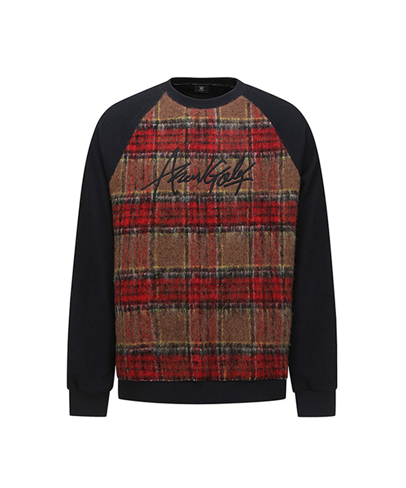 ANEW Golf: Men Check Point Sweatshirt - Black