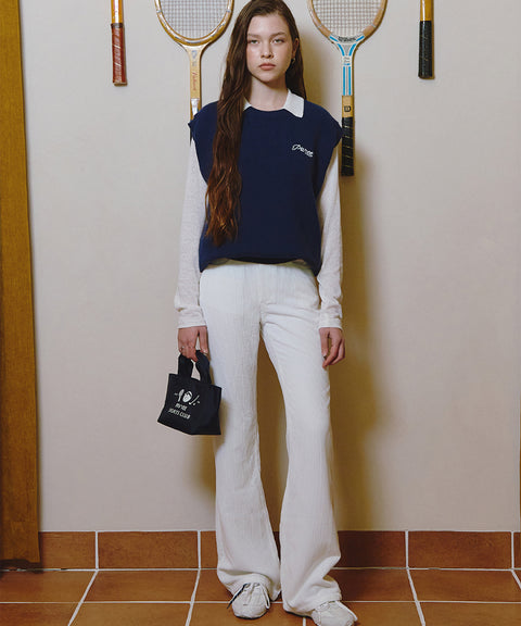 PIV'VEE Light Corduroy Bootcut Pants - Cloud White