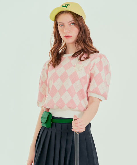 [Warehouse Sale] BENECIA 12 Diamond Puff - Pink