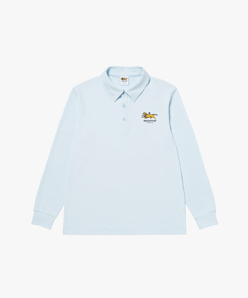 MCC Men's Stretch L/S Polo Shirt - Sky Blue