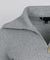 CREVE NINE: Field Half Zip-up Ribbed T-shirt - Gray