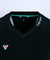 CREVE NINE: Multi V-neck Sweatshirt - Black