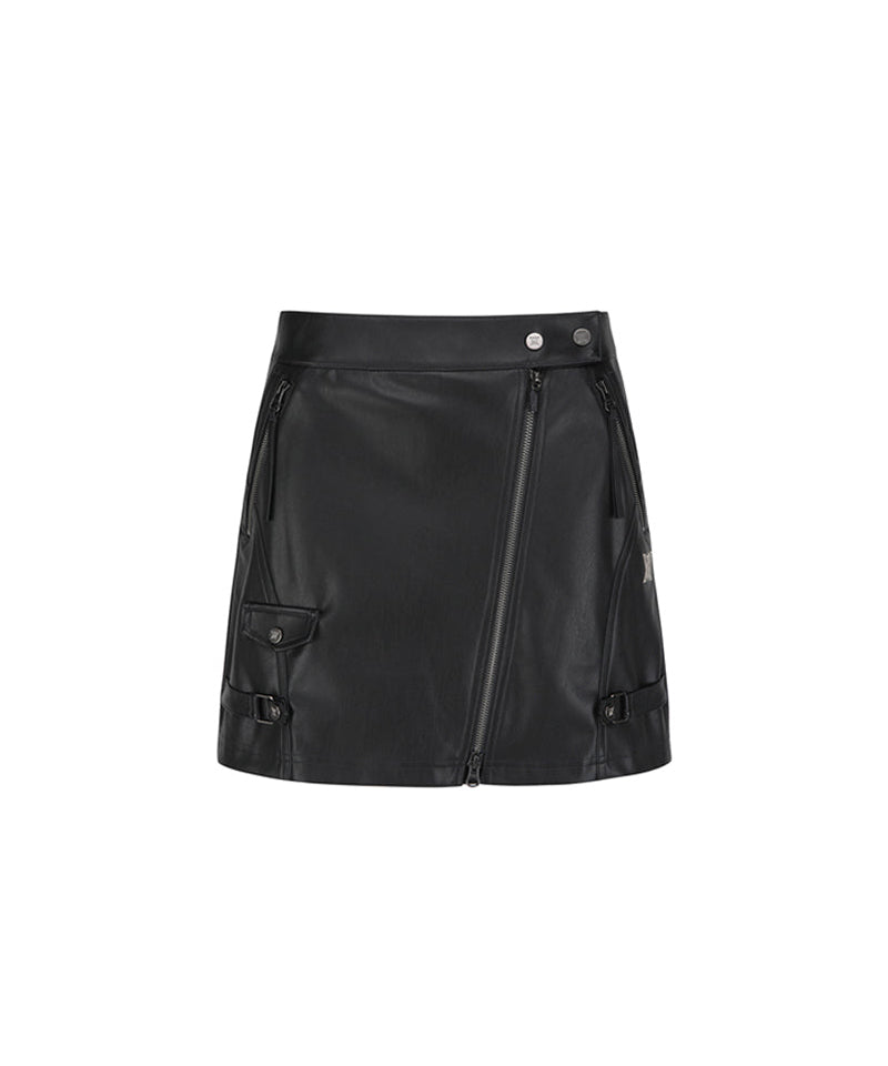 Women's Faux Leather A - Line SQ - Black