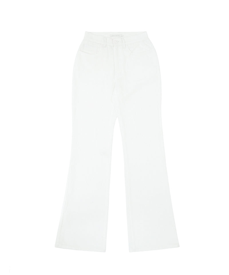 PIV'VEE Light Corduroy Bootcut Pants - Cloud White