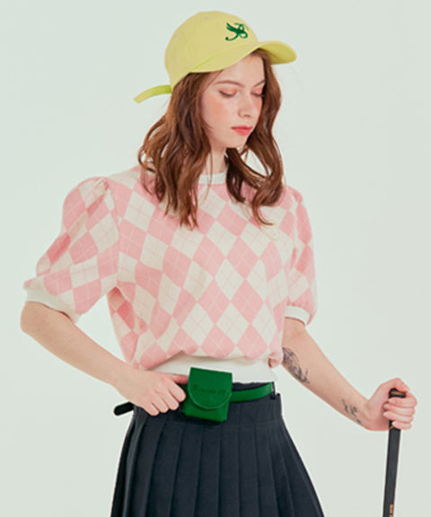 [Warehouse Sale] BENECIA 12 Diamond Puff - Pink