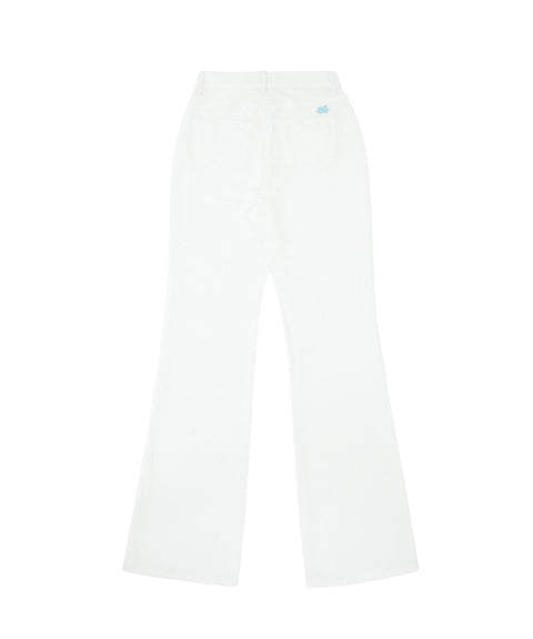 PIV'VEE Light Corduroy Bootcut Pants - Cloud White