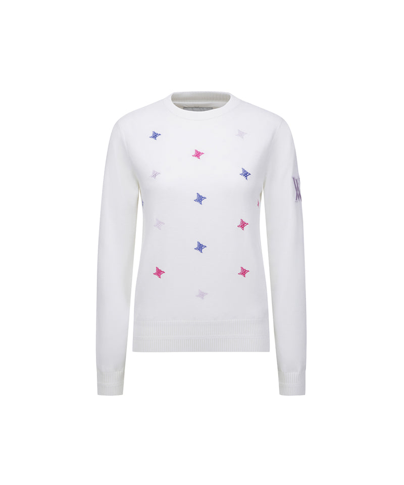ANEW Golf Women Logo Pattern Wind Block Pullover - Ivory