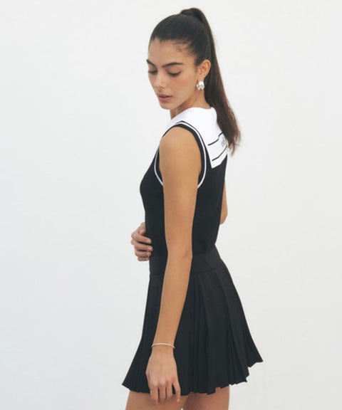 [Warehouse Sale] FORDI Combi Pleated Skirt Ver.2 - Black