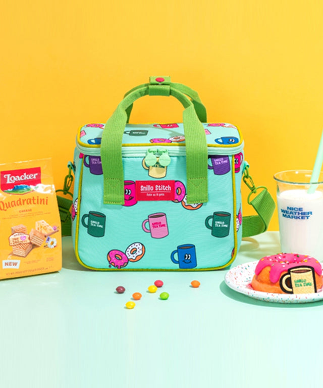 SNILLO STITCH Lunch Bag Shoulder Strap Donut - Mint