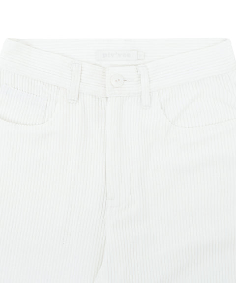 PIV'VEE Light Corduroy Bootcut Pants - Cloud White