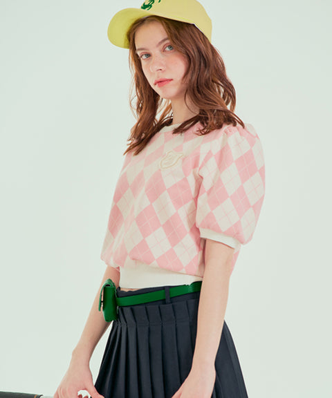 [Warehouse Sale] BENECIA 12 Diamond Puff - Pink