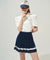 [Winter Flash]  KANDINI Color line Pleats Skirt - Navy