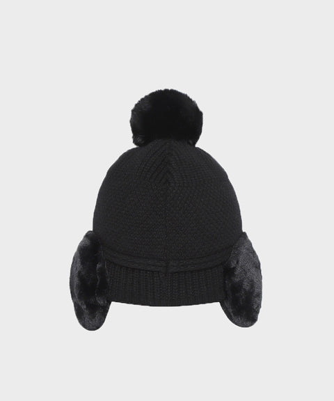 WideAngle: Co Integrated Earflap Knit Cap - Black