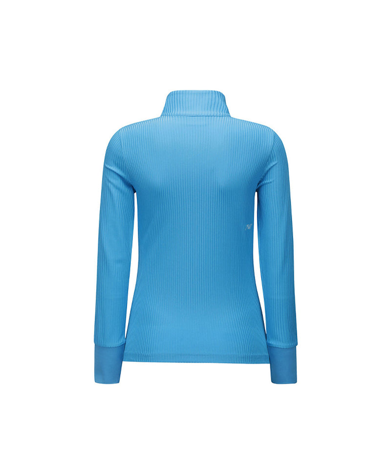 ANEW Golf: Women's Zipper Point Ribbed Long T-Shirt - Light Blue
